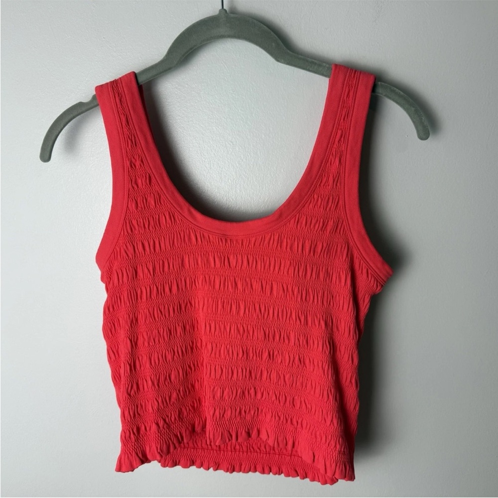 Joy Lab Sleeveless Tank Top Cropped Fitted Stretchy Built in Bra Size XXL 2XL - Picture 4 of 6